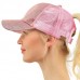 Adjustable Summer  Glitter Ponytail Baseball Cap Messy Bun Snapback Hat US  eb-79843365